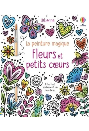 Fleurs et petits coeurs - Avec un pinceau