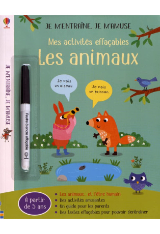 Mes activités effaçables Les animaux