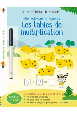 Mes activités effaçables : Les tables de multiplication