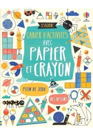 Cahier d'activités avec papier et crayon