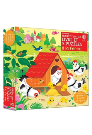 A la ferme - Mon petit coffret Livre et 3 puzzles