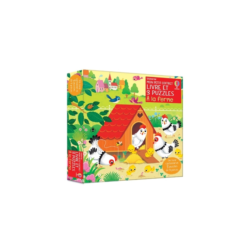 A la ferme - Mon petit coffret Livre et 3 puzzles