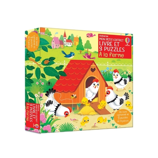 A la ferme - Mon petit coffret Livre et 3 puzzles