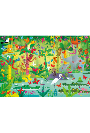 La jungle - Coffret livre et puzzle