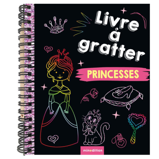 Livre à gratter princesses - Avec un crayon de bois- Poche