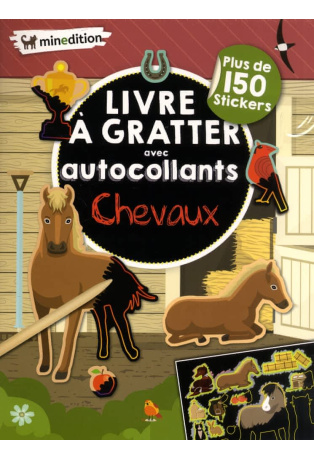 Livre à gratter avec autocollants Chevaux - Plus de 150 stickers