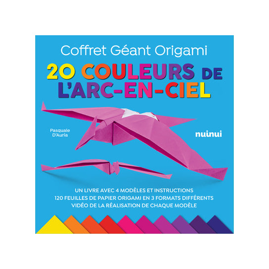 Coffret géant origami - 20 Couleurs de l'Arc-en-ciel