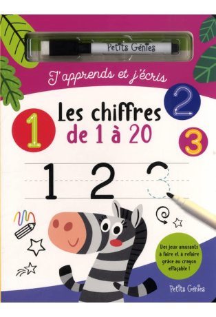 Les chiffres de 1 à 20 - Avec un feutre effaçable