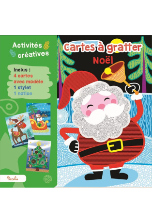 Cartes à gratter Noël - Avec 4 cartes et 1 stylet