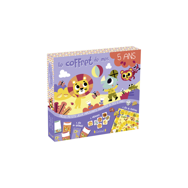 Le coffret de mes 5 ans - Coffret avec un jeu de l'oie sur les animaux, 40 cartes de mémory et 1 jeu Le coffret de mes 5 ans - Coffret avec un jeu de l'oie sur les animaux, 40 cartes de mémory et 1 jeu