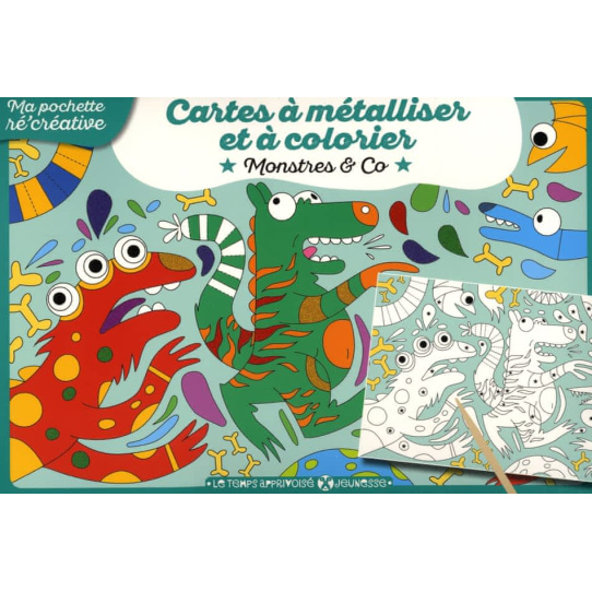 Cartes à métalliser et à colorier Monstres & Co- Grand Format