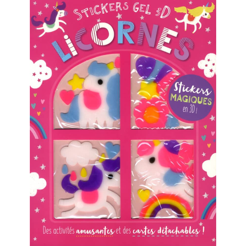 Stickers gel 3D Licornes Stickers gel 3D Licornes