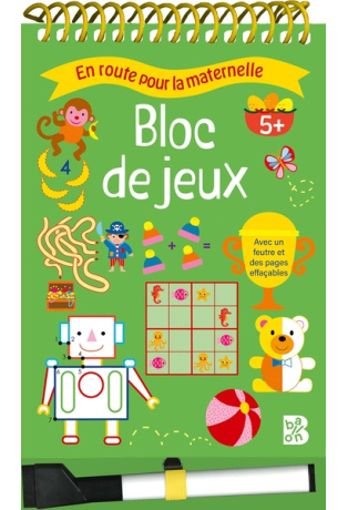 Bloc de jeux spirales et feutre 5+
