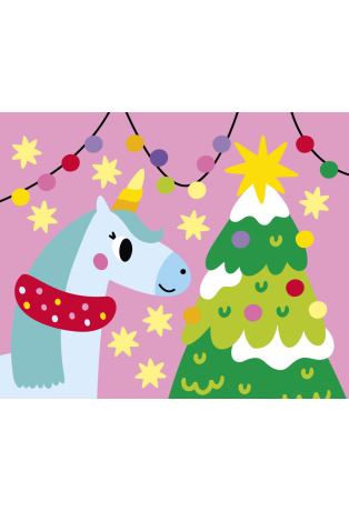 Le Noël des licornes - Avec 1 pinceau