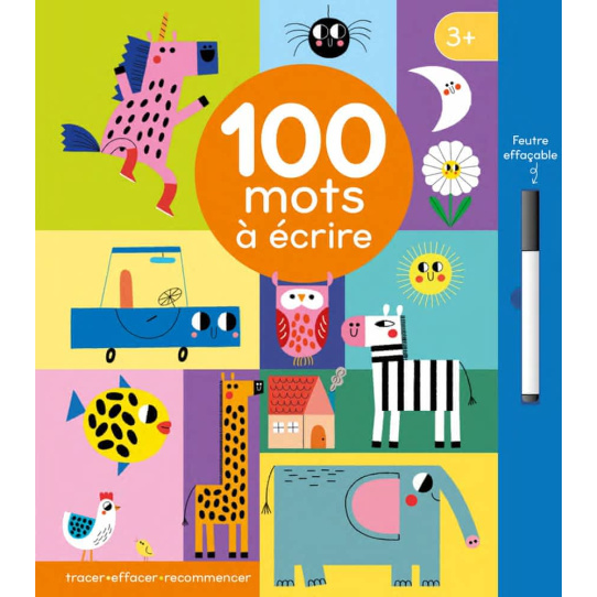 100 mots à écrire - Avec 1 feutre effaçable