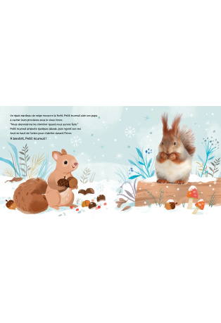 PETIT ÉCUREUIL RAMASSE DES NOISETTES