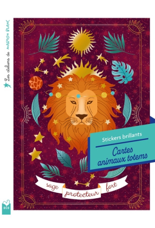 Les ateliers de Marion Blanc - Stickers brillants - Cartes animaux totem - pochette avec accessoires