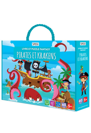 Livre et puzzle fantasy - Pirates et krakens