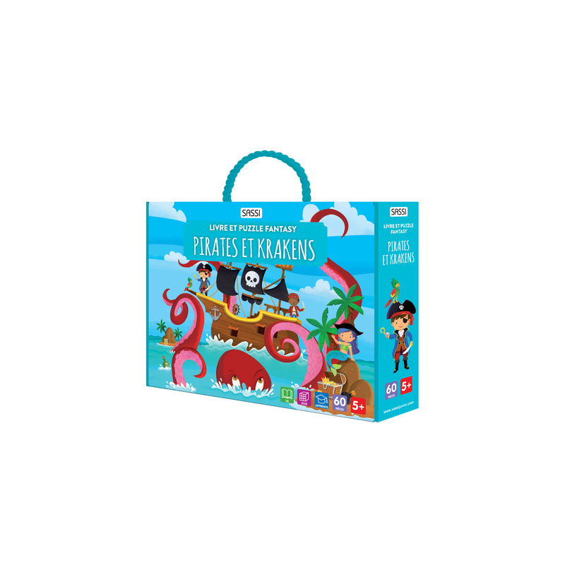 Livre et puzzle fantasy - Pirates et krakens