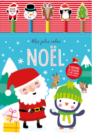 Noël - Avec 5 crayons de couleur et leurs gommes