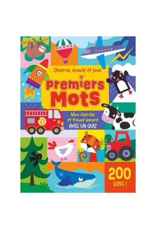 Mon cherche et trouve sonore avec un quiz - Premiers mots 200 sons