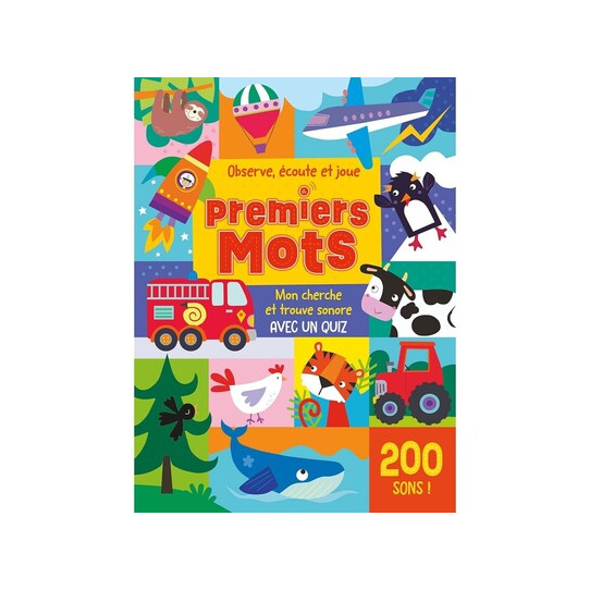 Mon cherche et trouve sonore avec un quiz - Premiers mots 200 sons